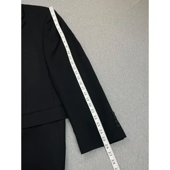 Jos A Bank Suit Men 48R Black 100% Wool 2-Button Pants 43 x 31 - 2 Piece Set